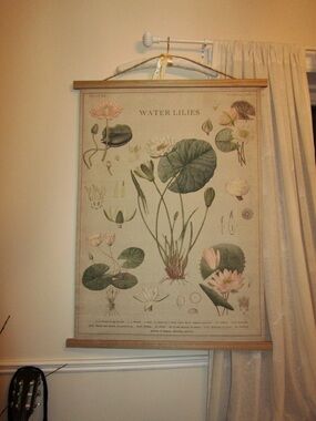 Canvas Water Lilies Tapestry - Wall Art - Neutral Green & Pink